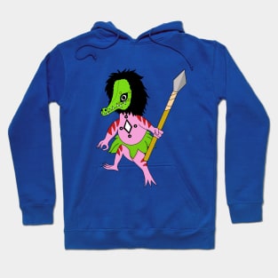 Axolotl Warrior with Apeodile Mask Hoodie